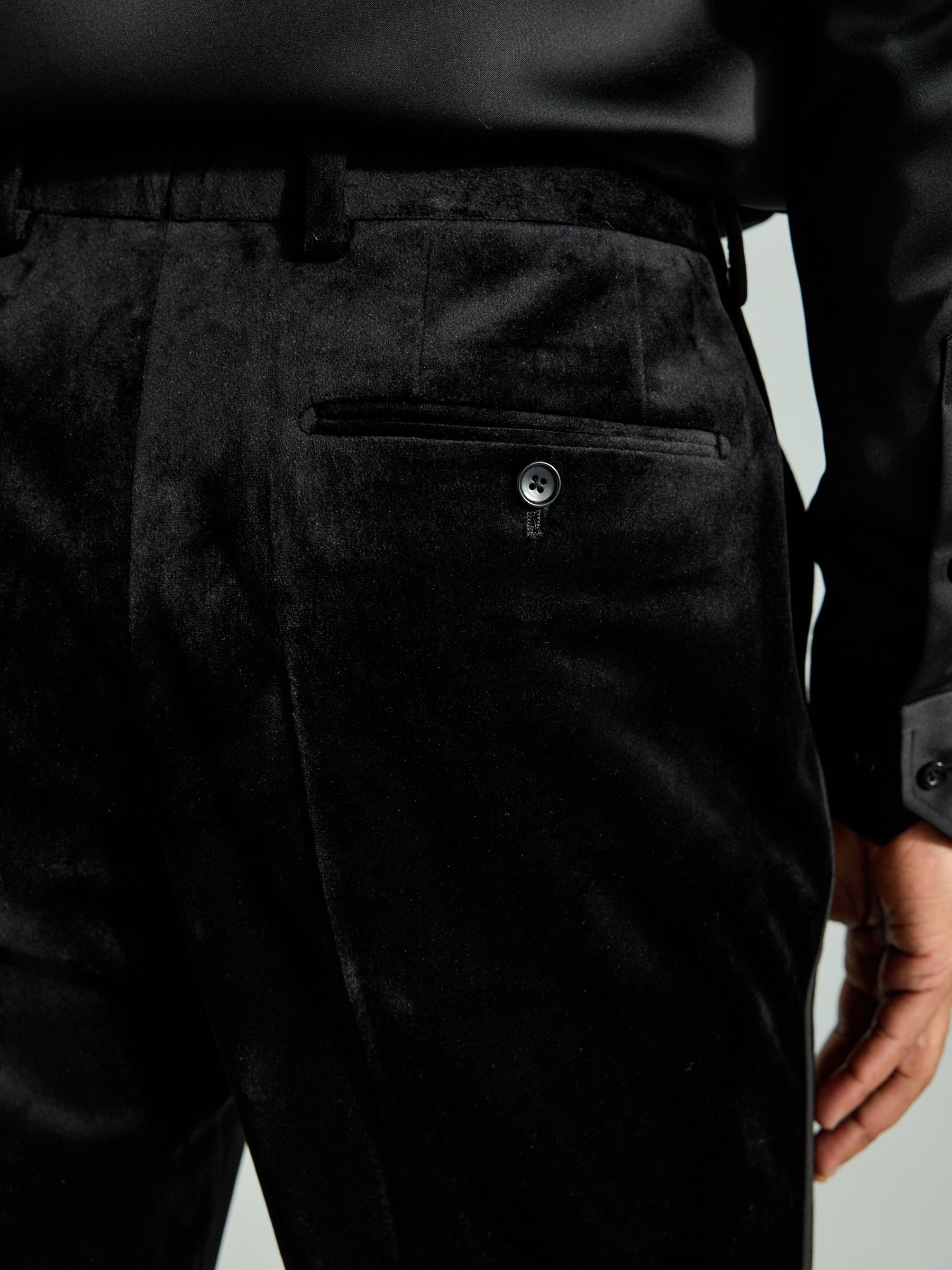 Zwart - Fluwelen smokingbroek