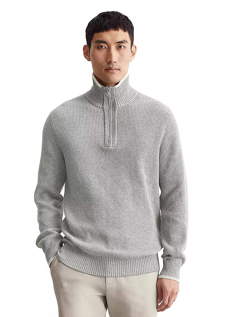 MARC O'POLO Troyer Pullover grau