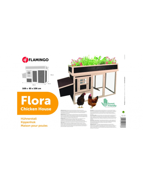 Flamingo Kippenhok Flora - Kippenhok - 168x65x106 cm Beige Donkerbruin