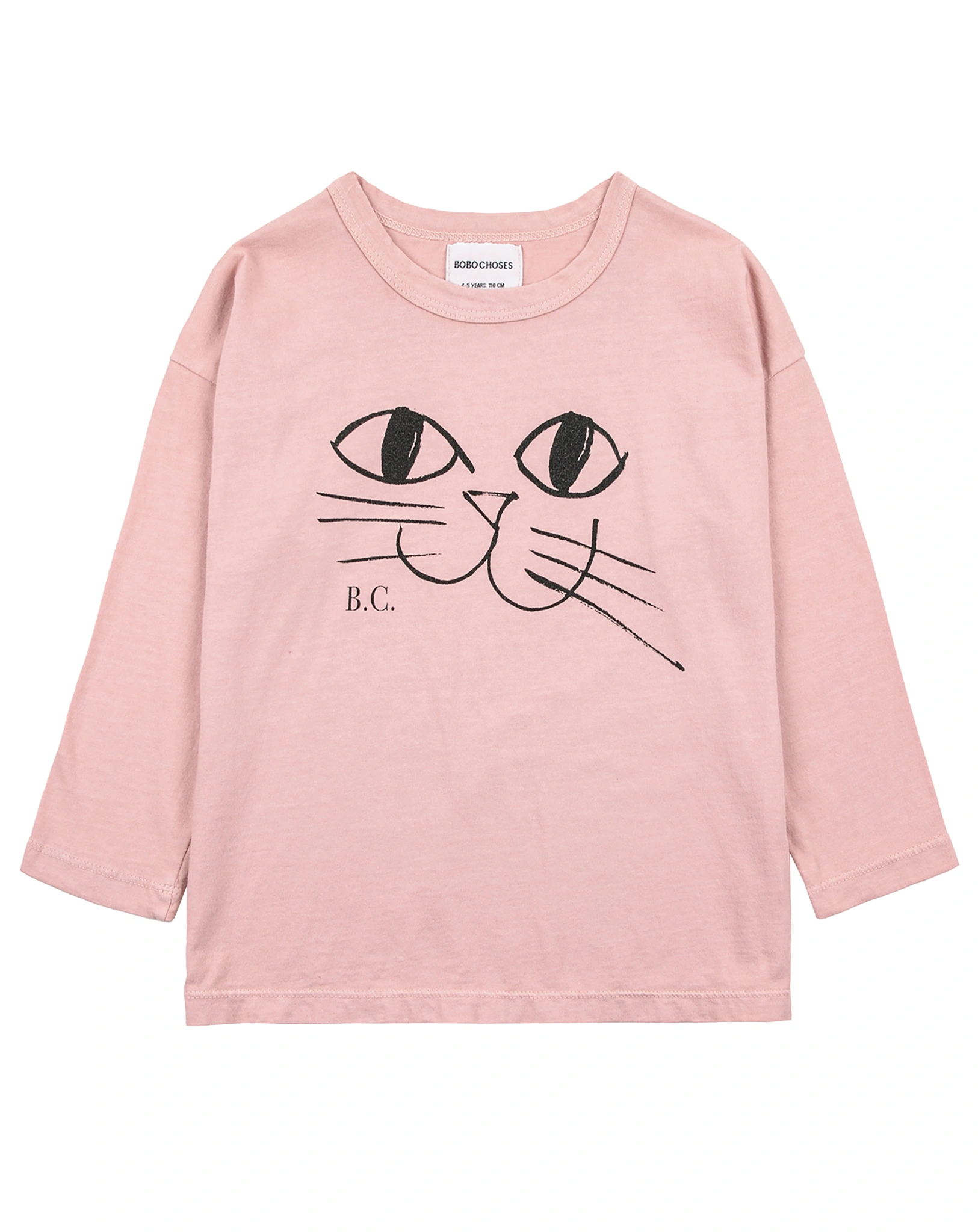 Langarm-Shirt SMILING CAT in rosa