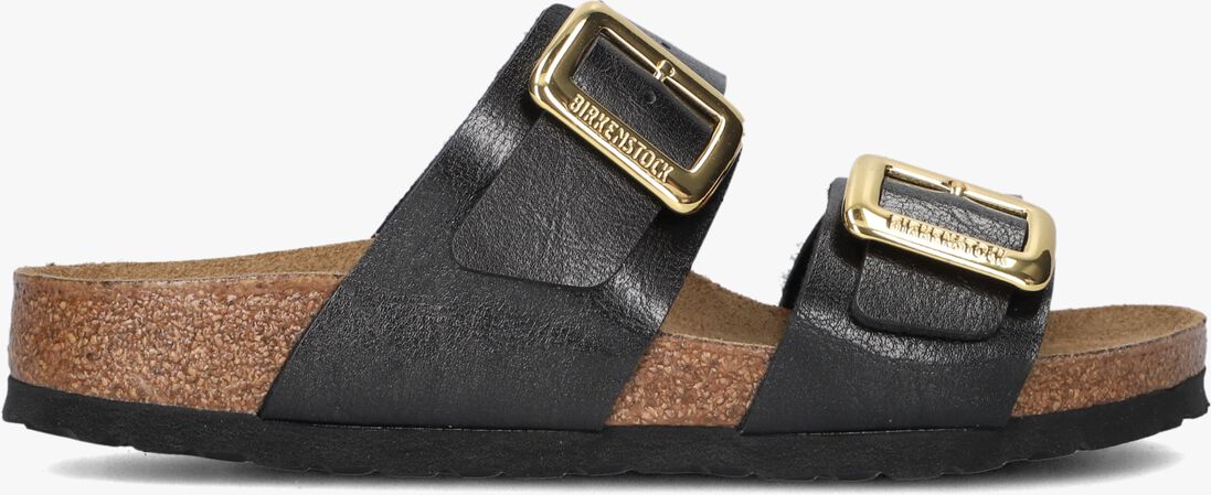 zwarte birkenstock slippers sydney cushion buckle