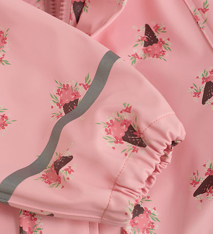 CeLaVi Regenanzug - PU - Peach Blossom m. Eistüten/Blumen