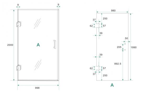 Mueller Less glas voor nisdeur 100x200cm