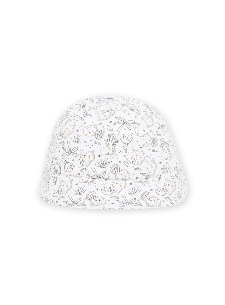 Chapeau blanc à imprimé fantaisie
