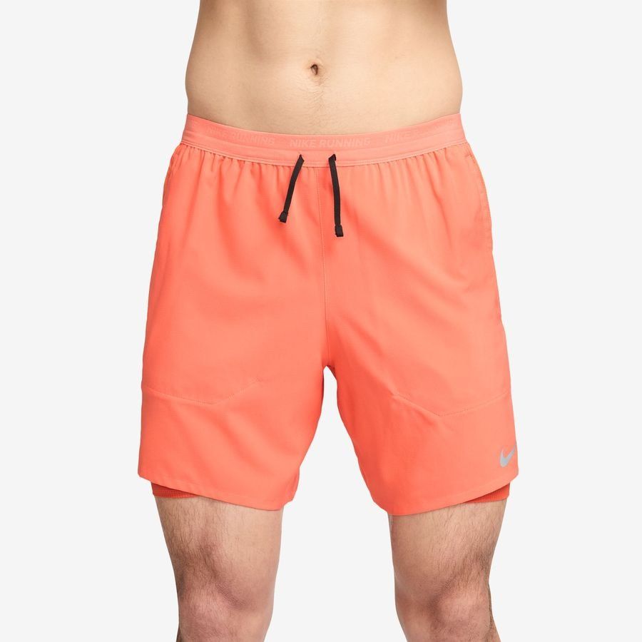 Nike Short Running Dri-FIT Stride 2 EN 1 - Orange/Argenté