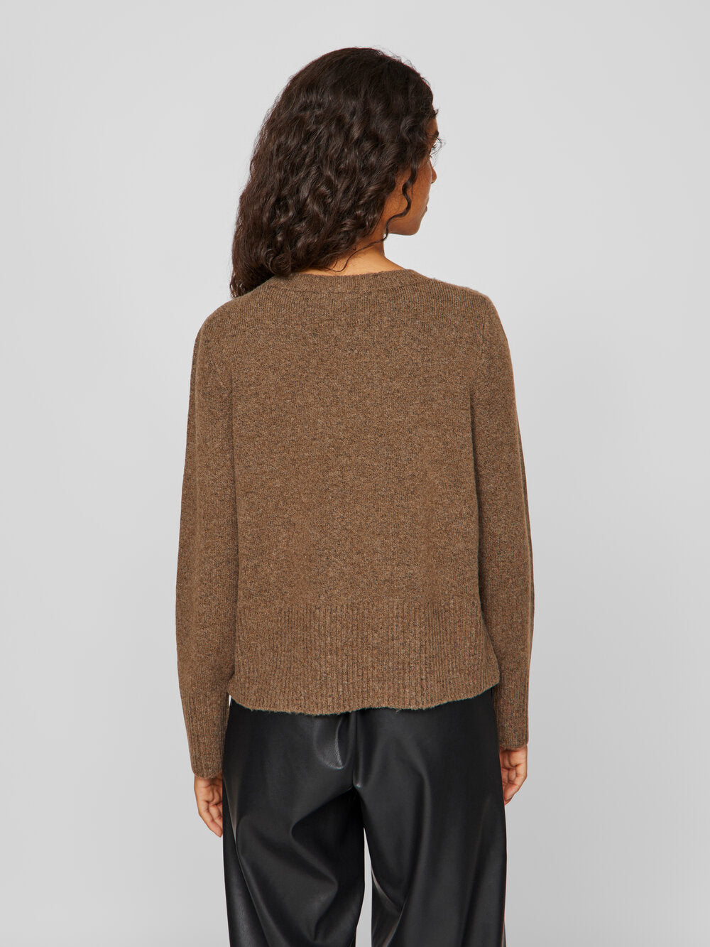 Vila  Viprima L/S O-Neck striktrøje - Fossil