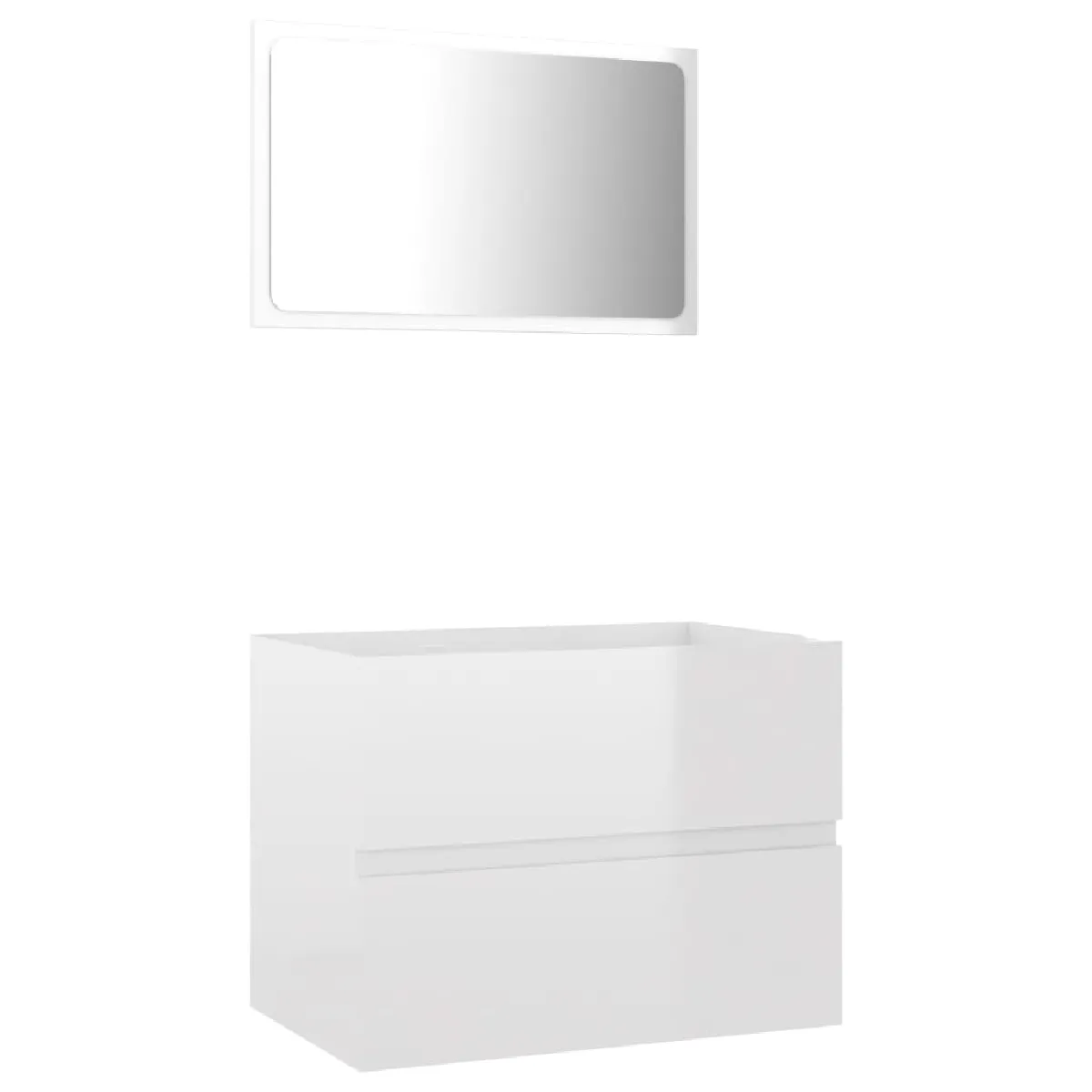 vidaXL Meubles salle de bain - Blanc brillant