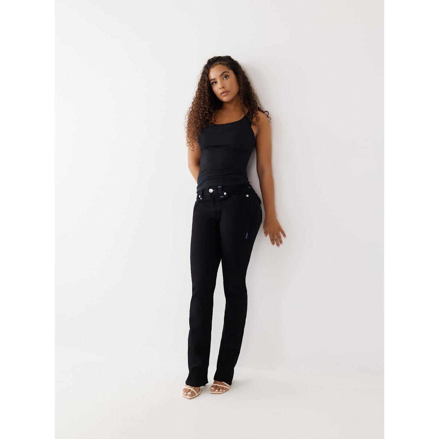 True Religion TR Super T Billie Straight Fit Mid Rise Jeans Womens