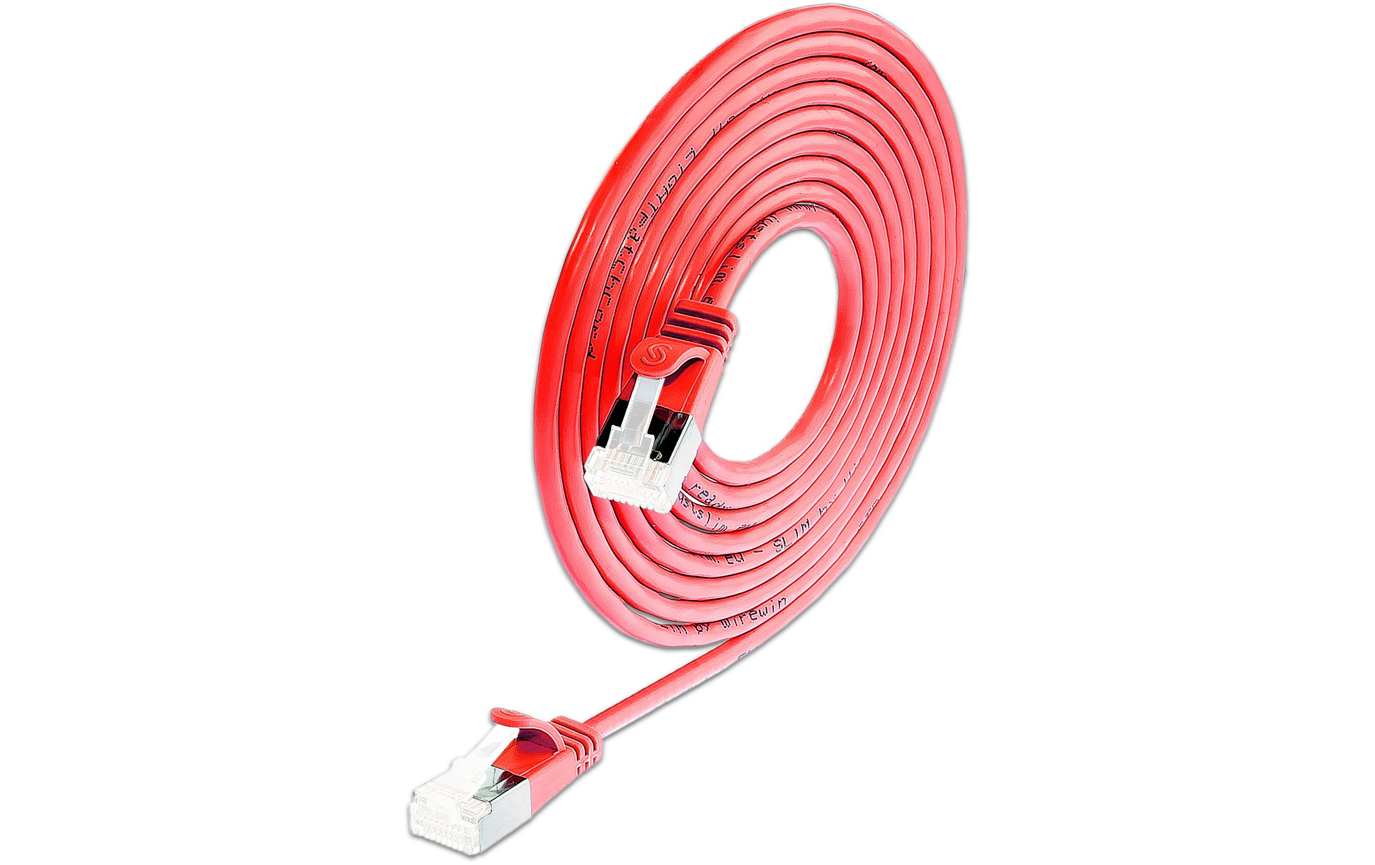 Slimpatchkabel RJ-45, Cat 6A, U/FTP, 0.5 m, Rot, 90-Pack<br>SLIM Multipack, 90x 0.5m KAT6A Patchkabel, rot