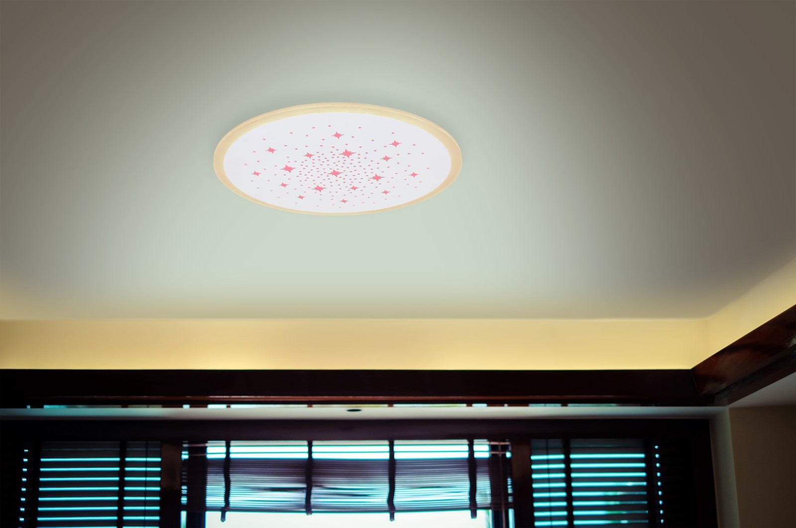 LED-RGB-Deckenleuchte - weiß - Sternstanzungen - Ø 38 cm