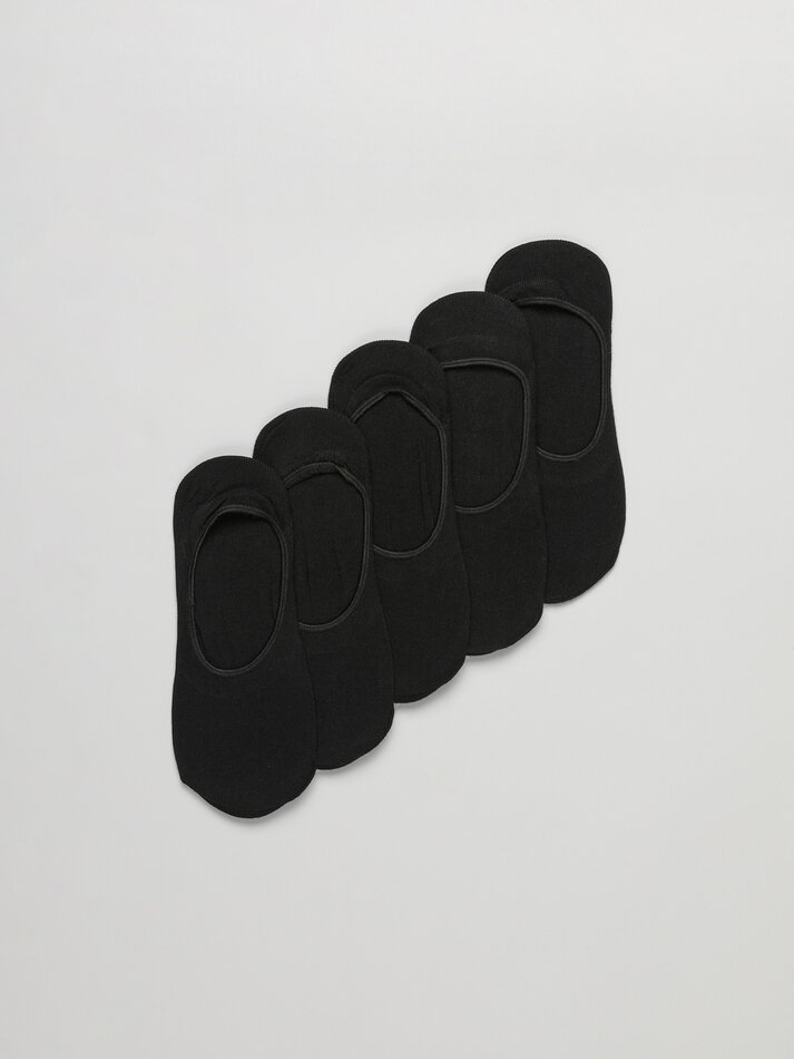 Pacote com 5 pares de meias invisíveis - Pretas