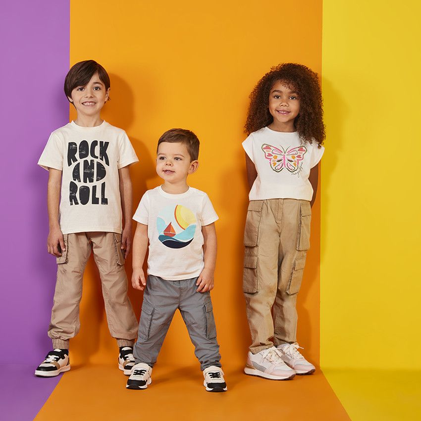 T-shirt manches courtes print fantaisie pour bébé garçon - Ecru