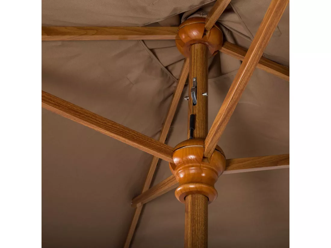 Now's Home - Parasol En Aluminium Et Toile Taupe 200cm