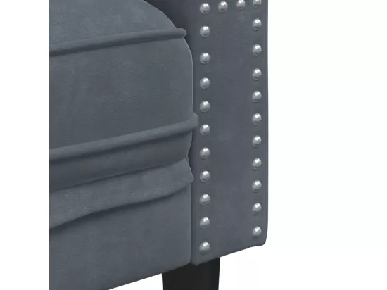 Canapé Chesterfield avec traversins 3 places gris foncé velours