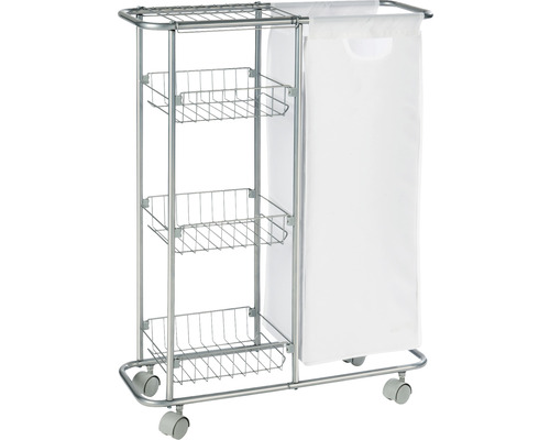 Wenko Slim chromen opvangwagen met uitneembare tas