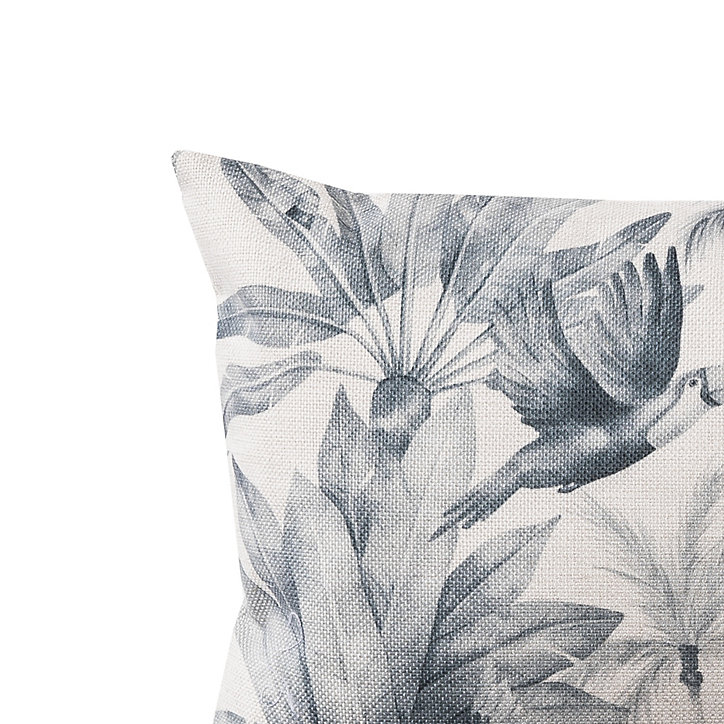 Coussin imprimé vintage zebulon Deco&Co noir et beige L.50 x l.30 cm