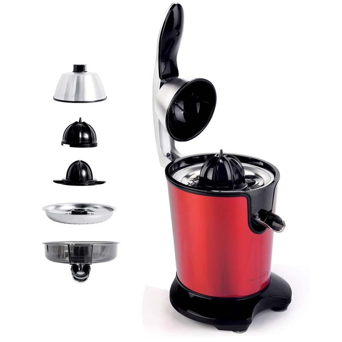 Kitchencook Presse Agrume Electrique - Bras articulé en Aluminium puissant-rouge