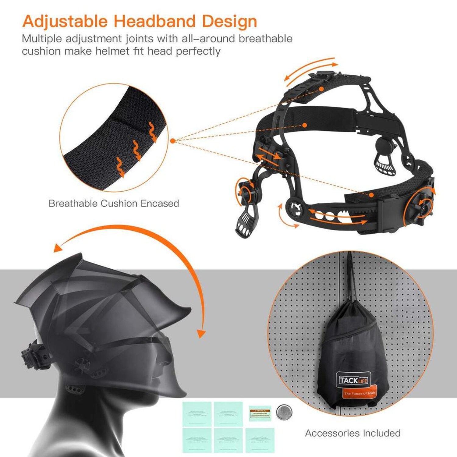 Tacklife Professioneller Schweißer Helm mit automatischer Verdunkelung, 3,94 