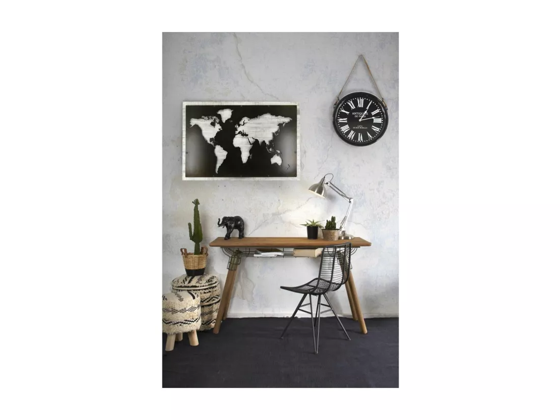Horloge en métal noir laqué Antiquités de Paris