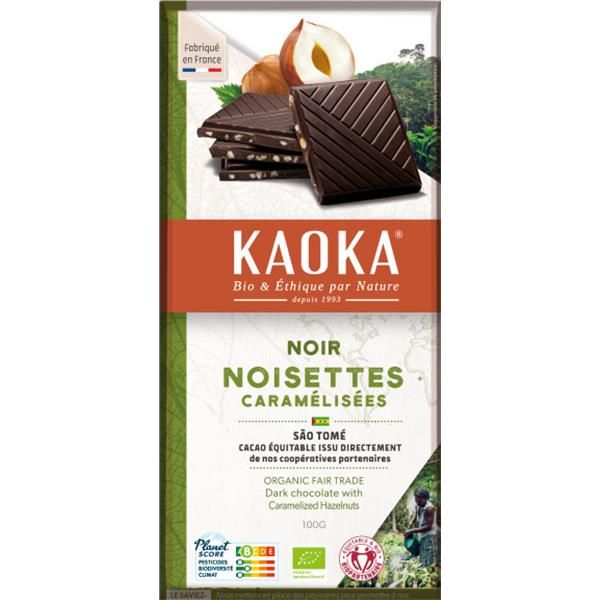 Chocolate Preto 66% Cacau Bio Fair Trade Com Avelãs Caramelizadas