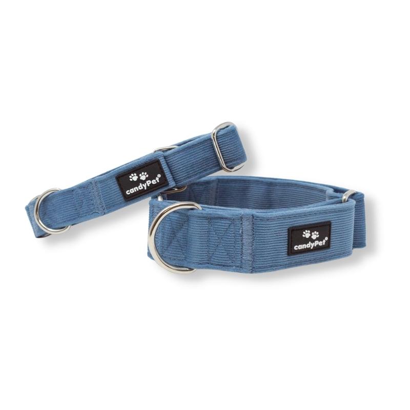 Gola Martingale de Veludo Cotelê - Azul