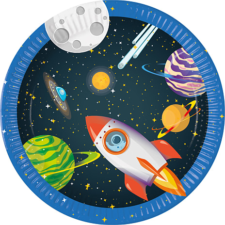 Paptallerkener 8-pak - space