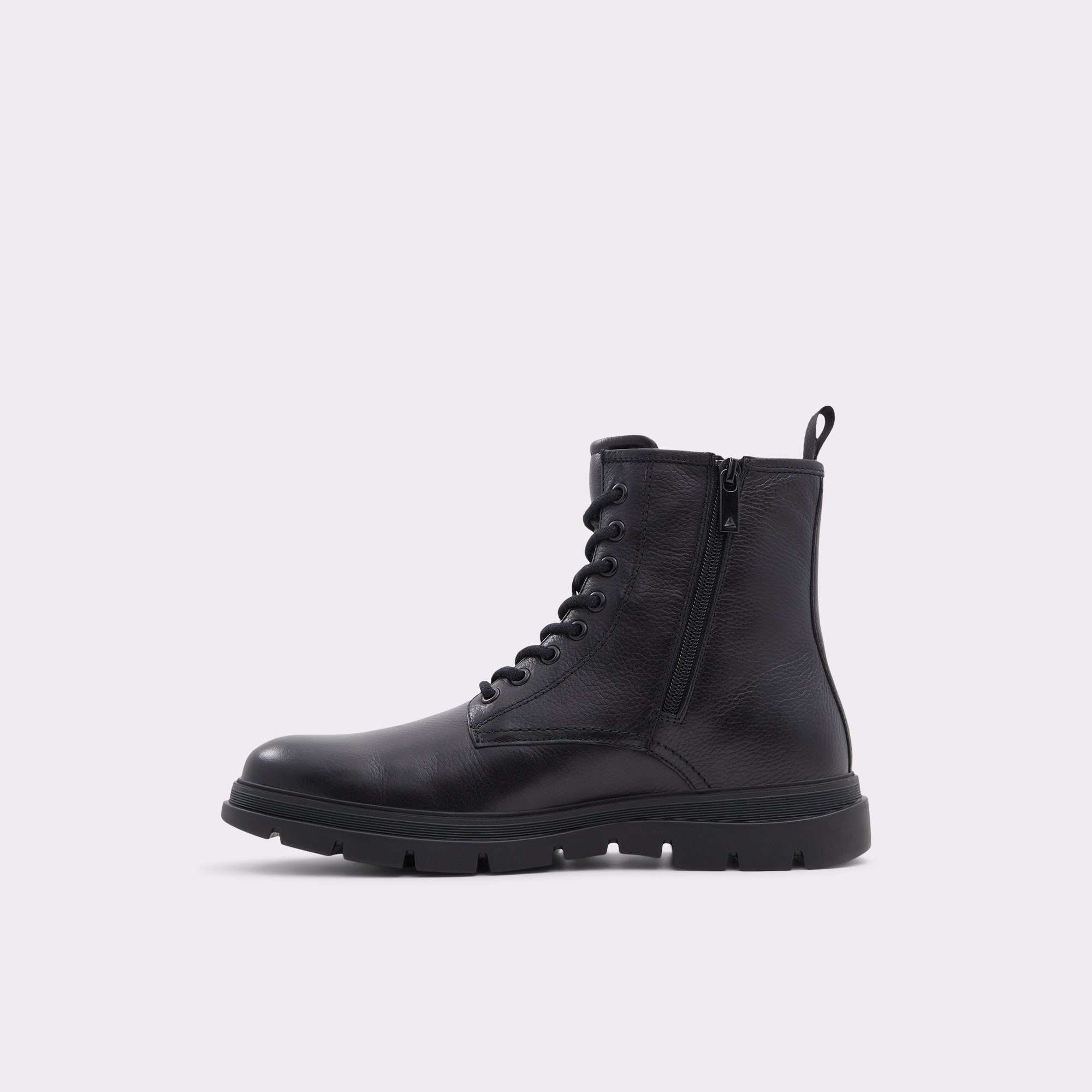 Graveldiver Black Leather Smooth Men Lace-up boots