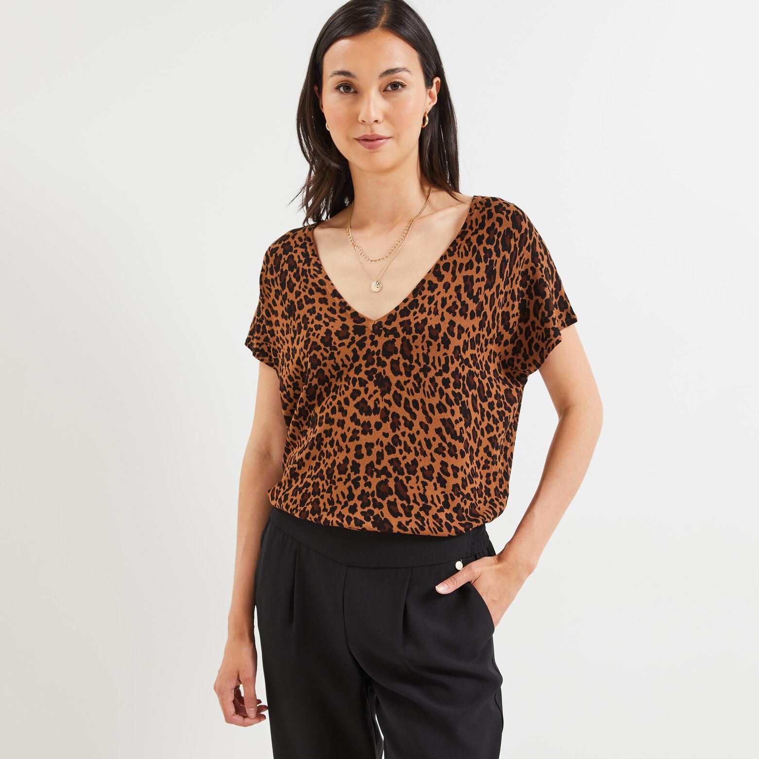 Pull manches courtes imprimé
