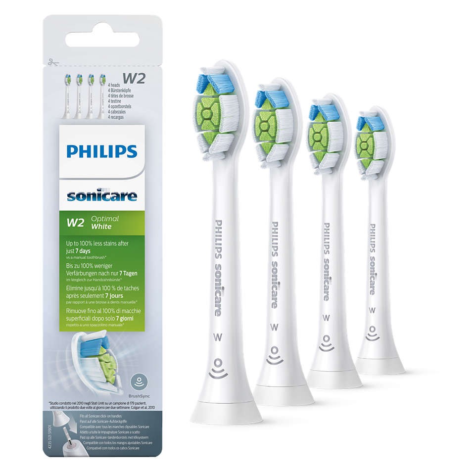 Philips - Sonicare Optimal White Udskiftningshoveder 4 Pak (HX6064/10) - Hvid