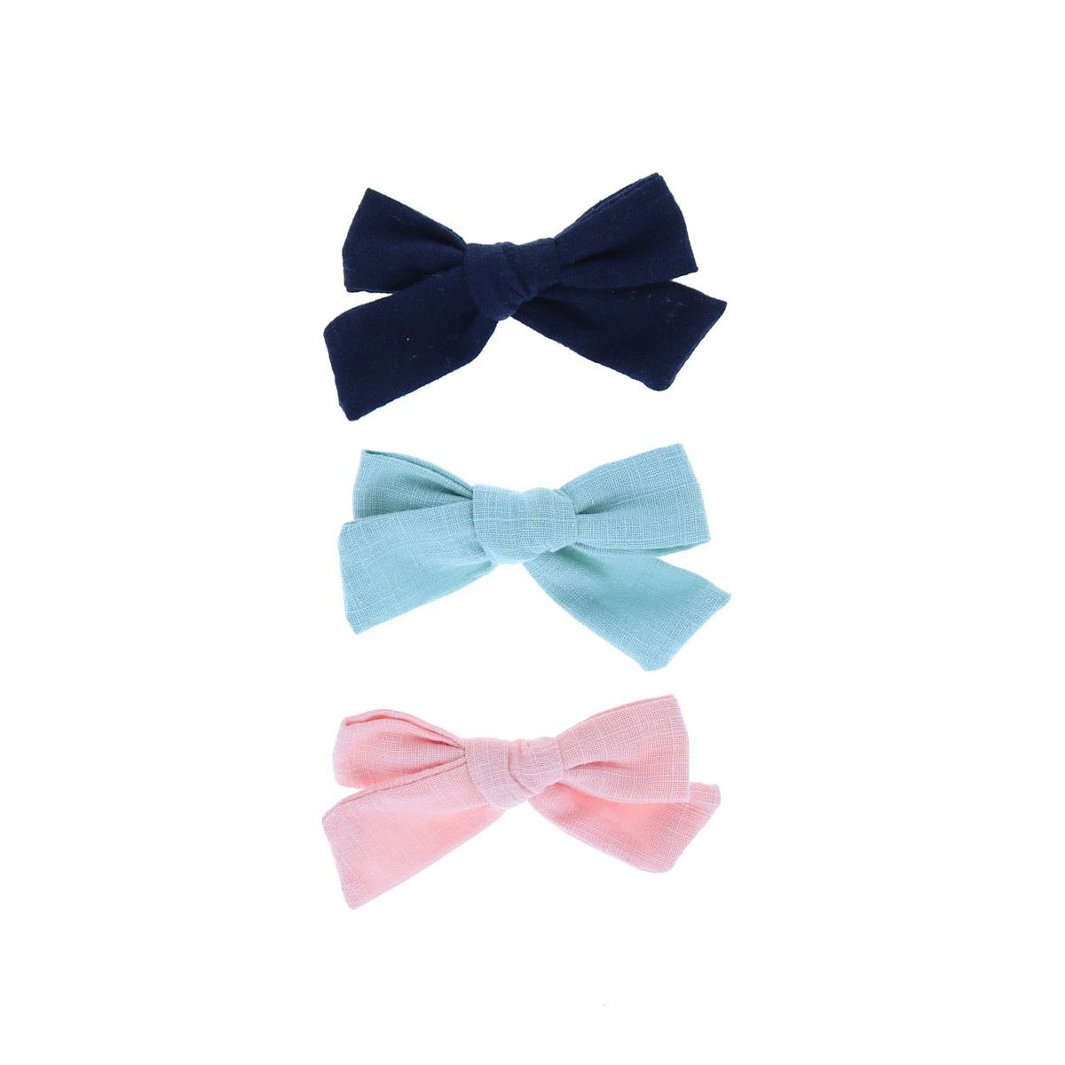 Lot de 3 barrettes à nœud bleu et rose Roodoudou