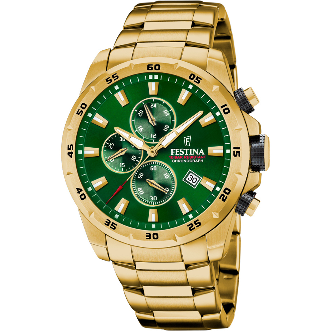 Festina Chrono Sport Goldig / Grün