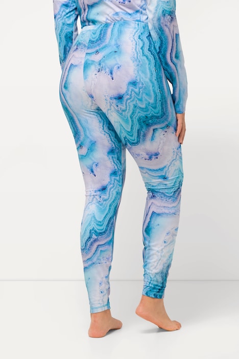 Ski-Funktionsleggings, Marmormuster, recycelt