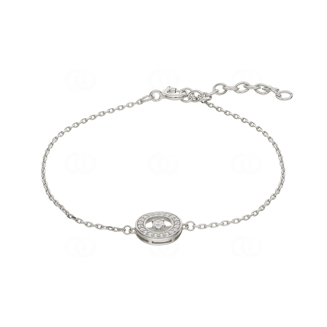 Armband 925 Silber rhodiniert mit Zirkonia 19cm