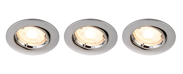 3 spots à encastrer Colours Caius IP20 chrome Ø8,5 cm