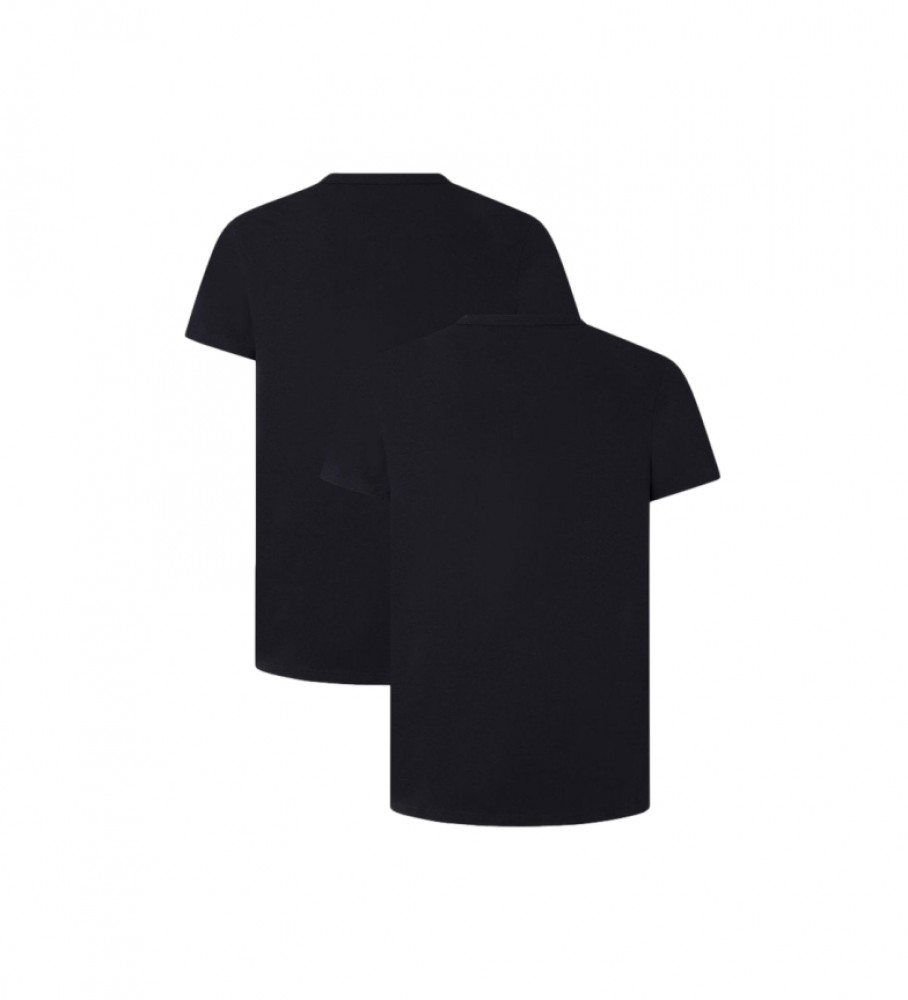 Conjunto de 2 camisetas pretas básicas da Pepe Jeans
