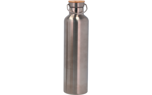 Camplife Edelstahl Isolierflasche mit Bambusdeckel