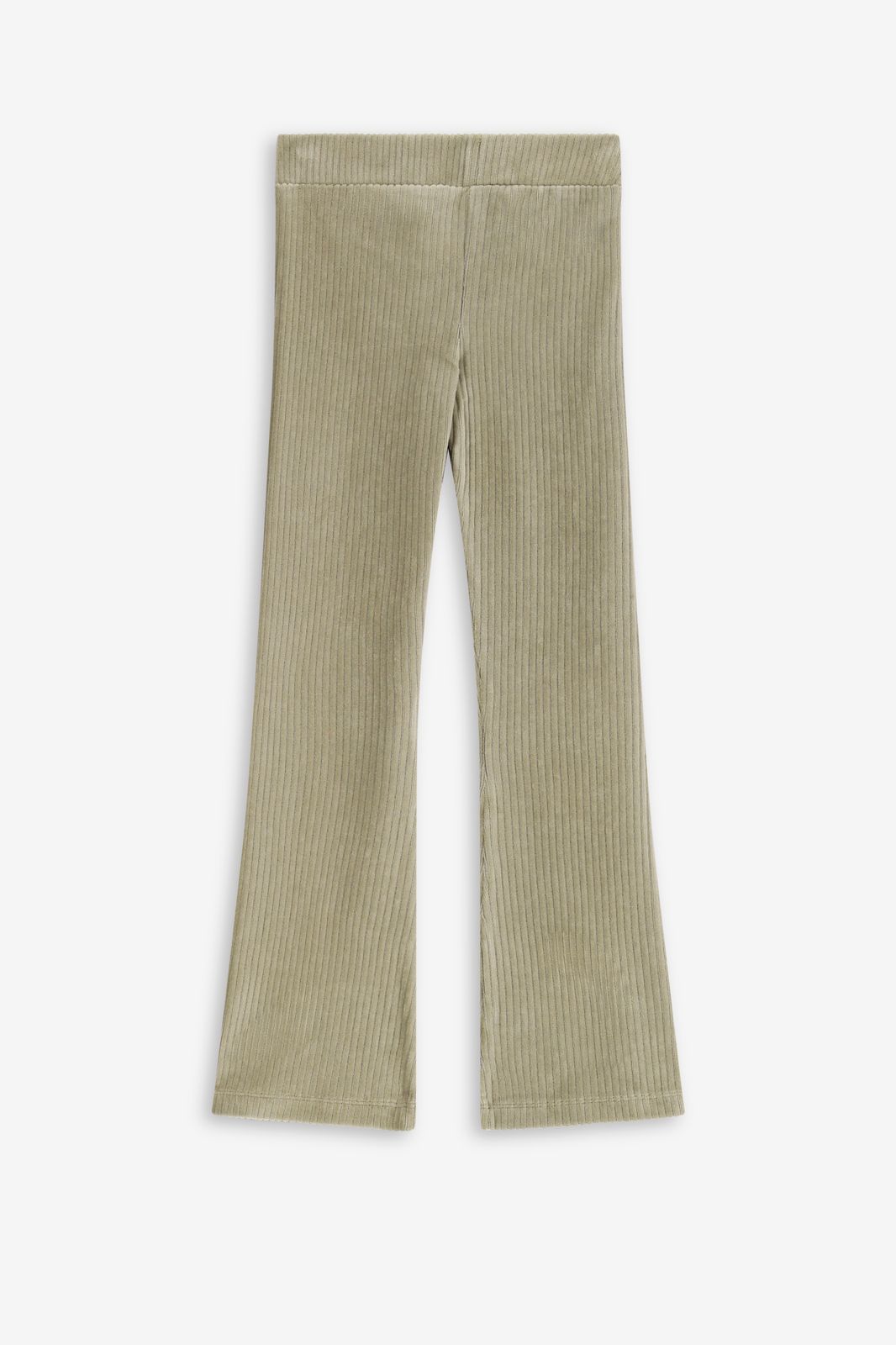 Lichtgroene rib flared legging