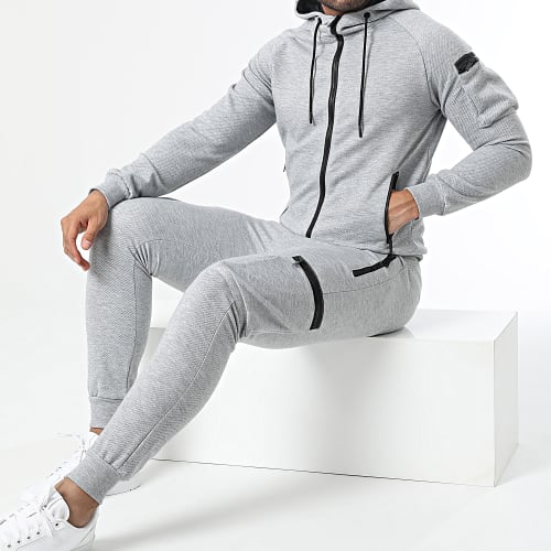 Ensemble De Survetement E380 Gris Chiné