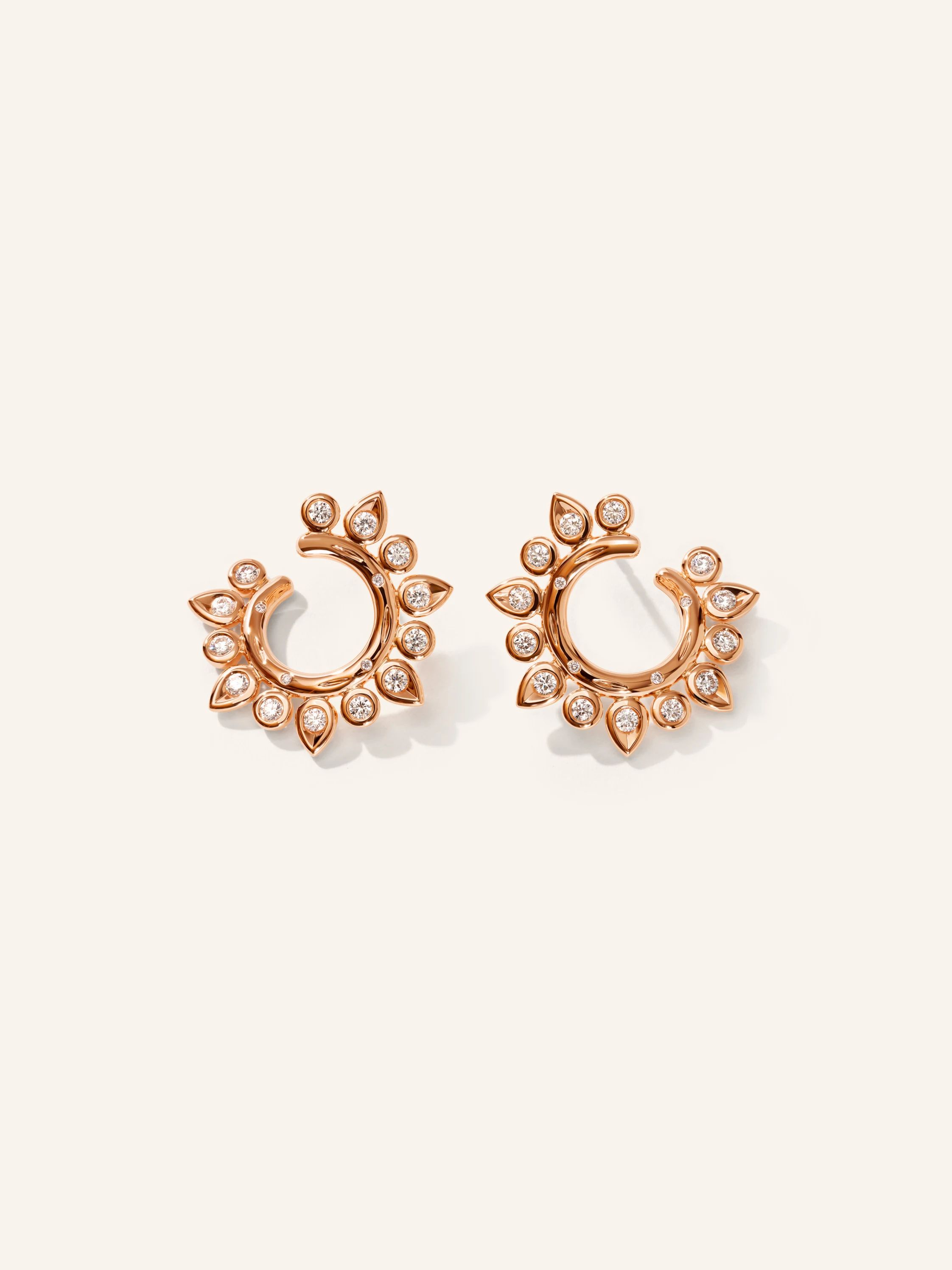 TAMARA COMOLLI Ohrringe OHRRINGE GYPSY HOOP SUN CLASSIC 18K Roségold