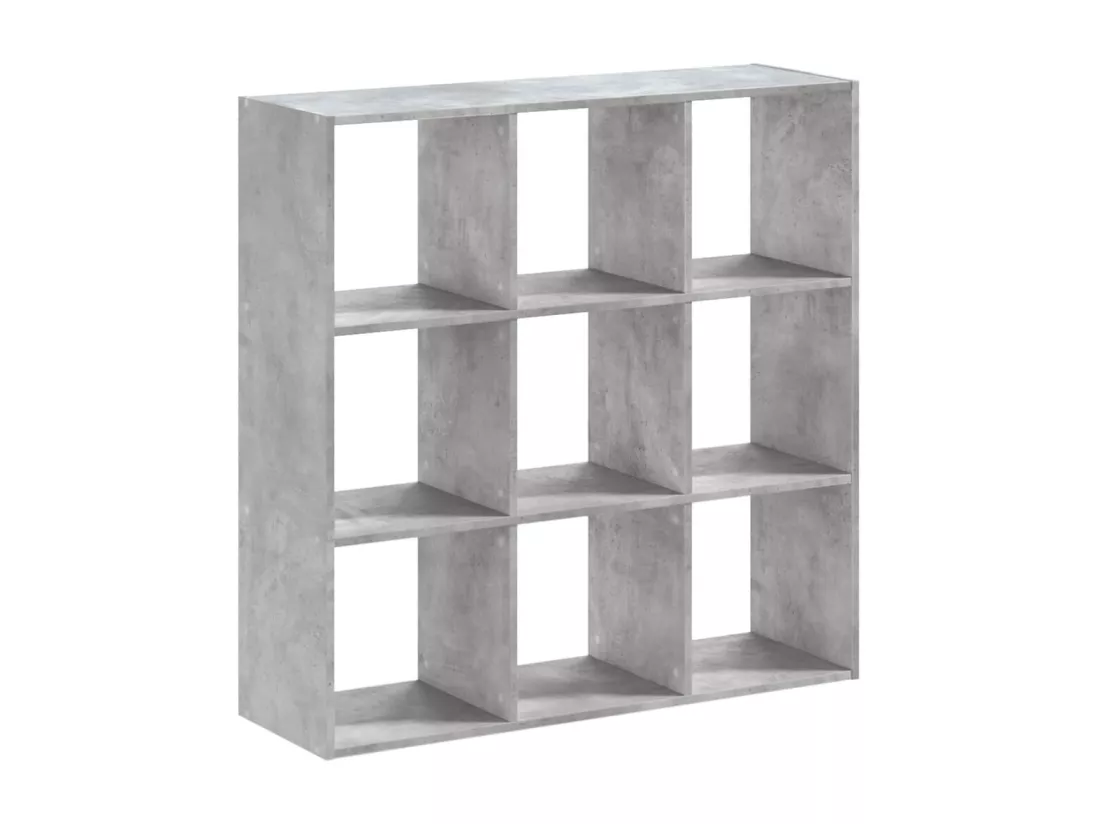 Bibliothèque gris béton 102x32x102 cm bois d'ingénierie