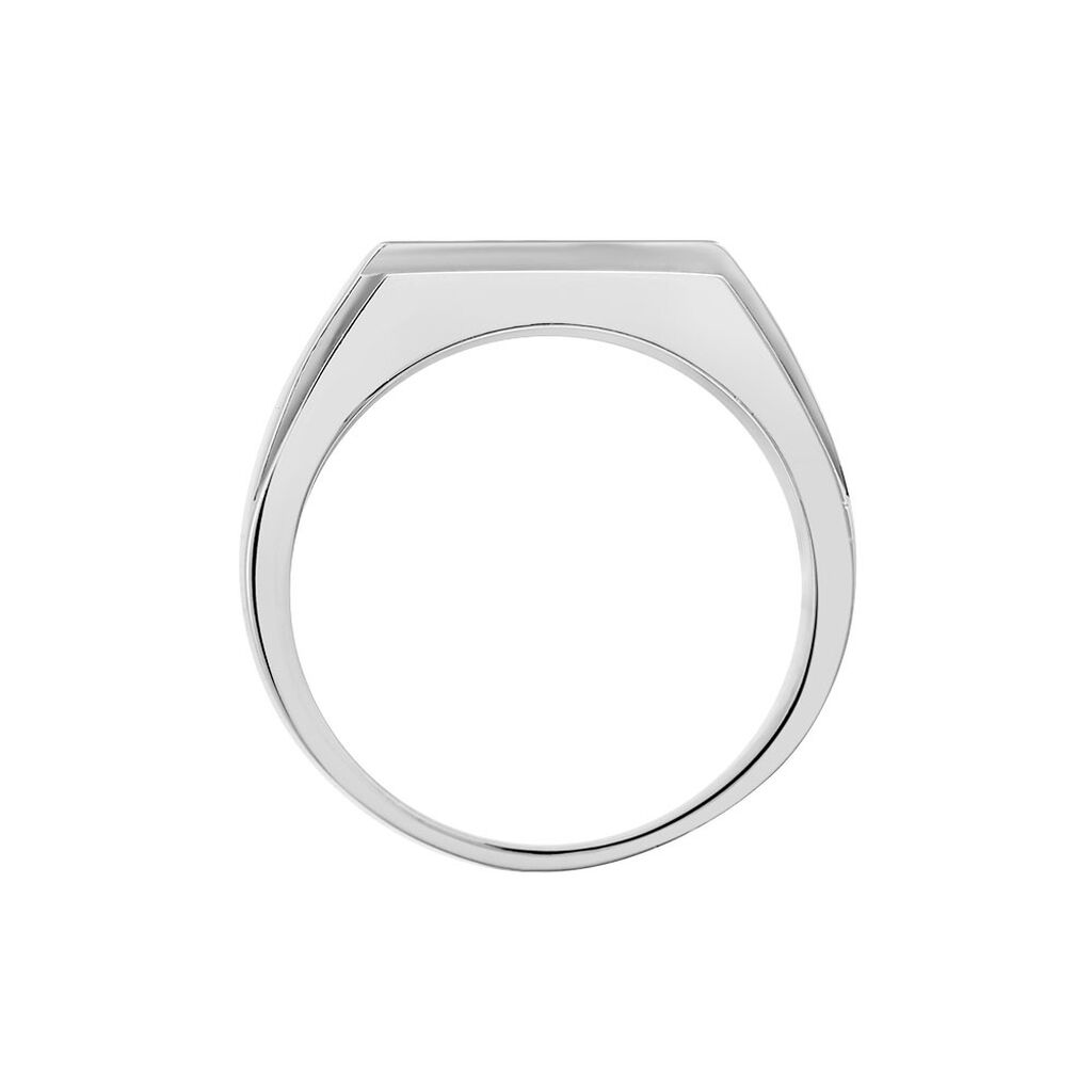 Bague Chevalière Acier Vieillit Teodor Oxydes De Zirconium