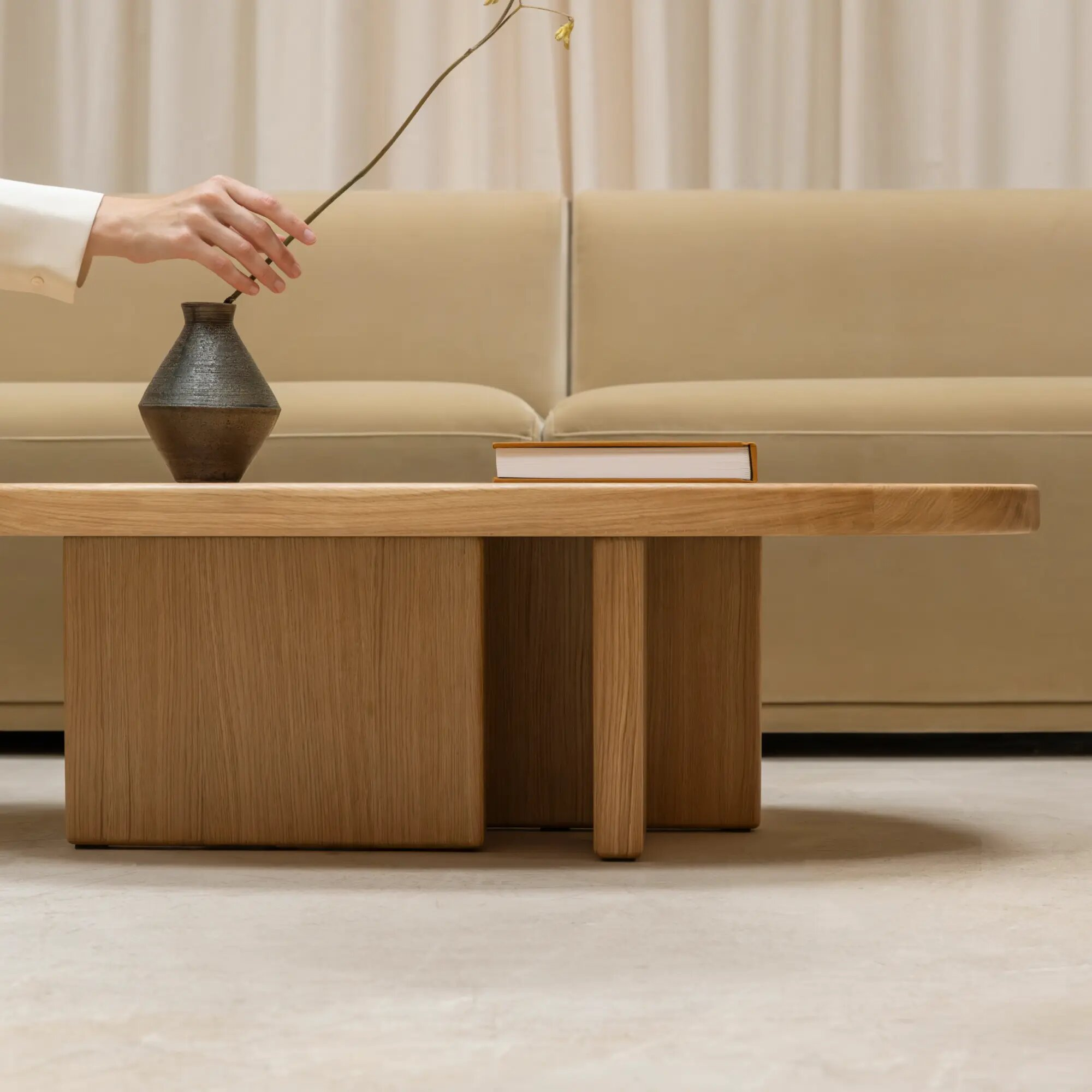Salontafel Federico Pebbles 105x70 cm eiken 0008