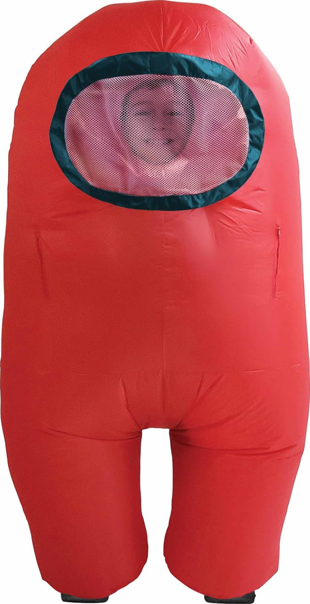 YuMe Toys Among Us oppusteligt kostume til børn (Rød)
