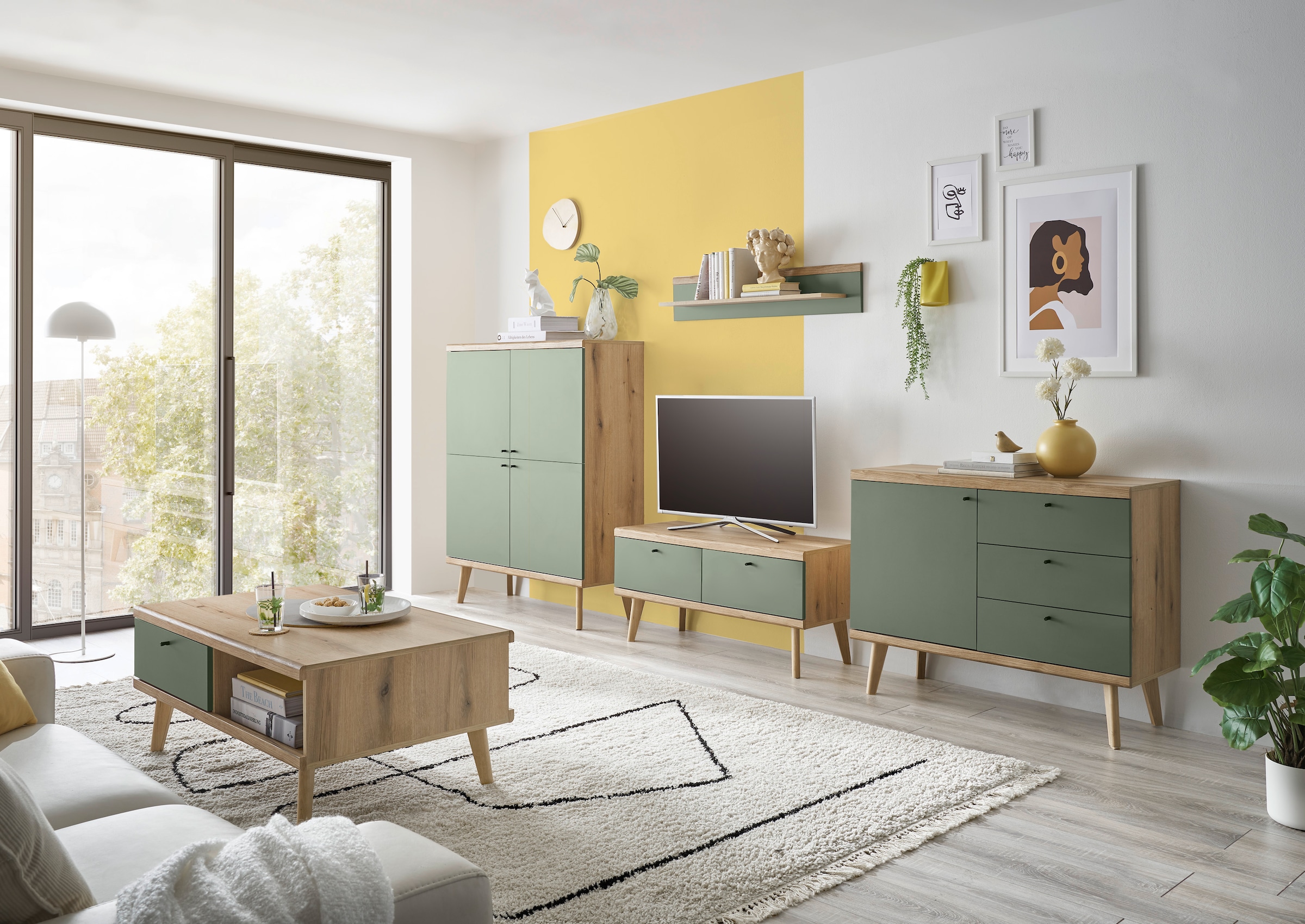 INOSIGN Sideboard »MAVAS« in moderner Trendfarbe, Griffe aus Metall (Schwarz), Breite 107 cm