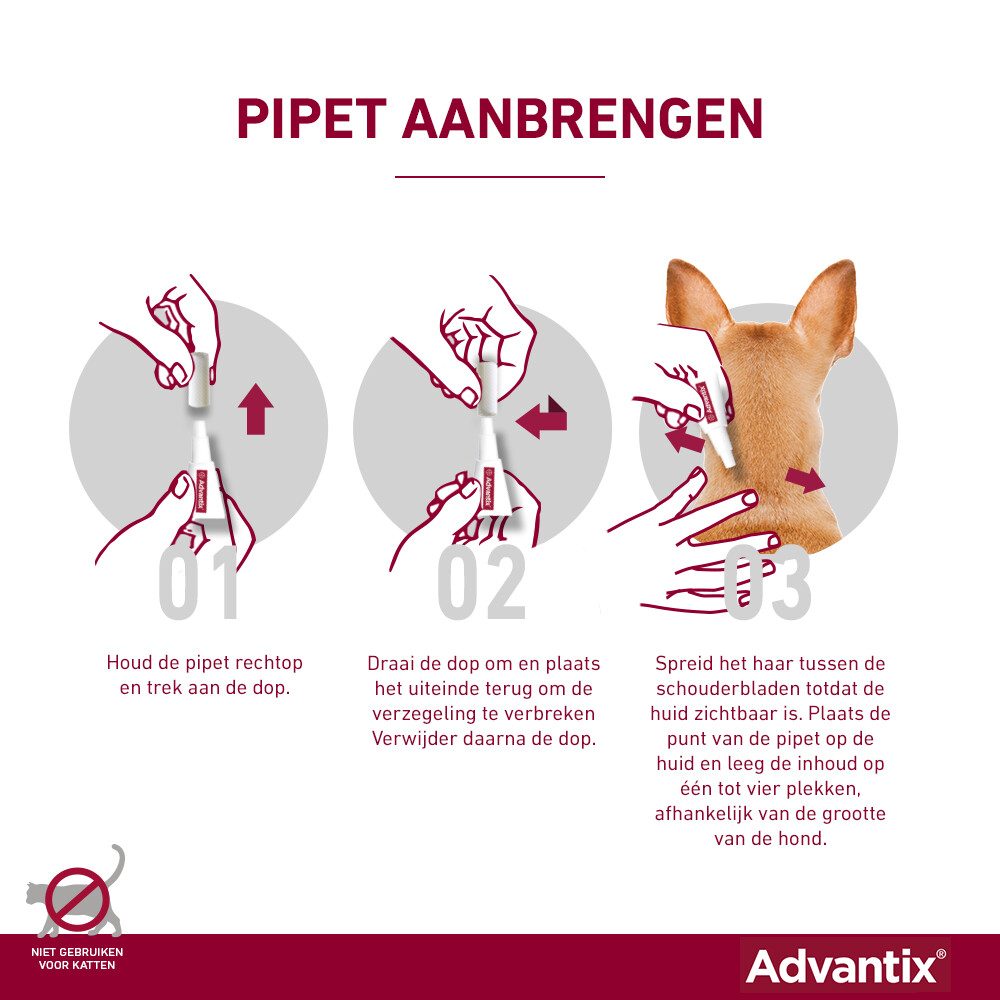 Advantix Spot On 250 Anti Vlooien en Teken Druppels Hond 10 - 25 kg6 pipetten