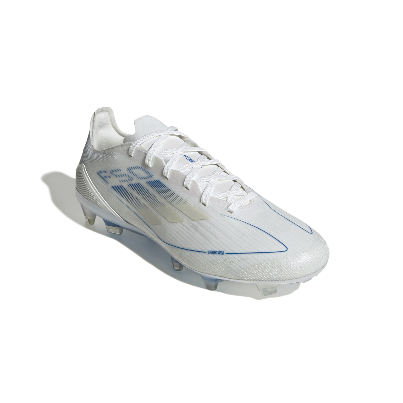 Adidas F50 Pro Gras Voetbalschoenen (FG) Wit Blauw Zilver