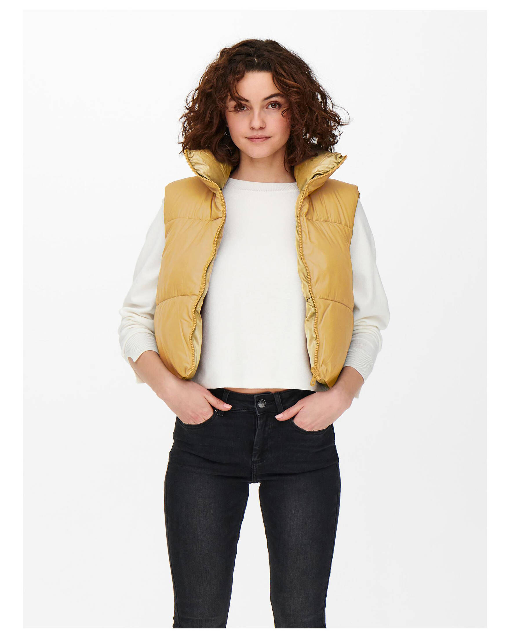 Only| Damen Weste Cropped