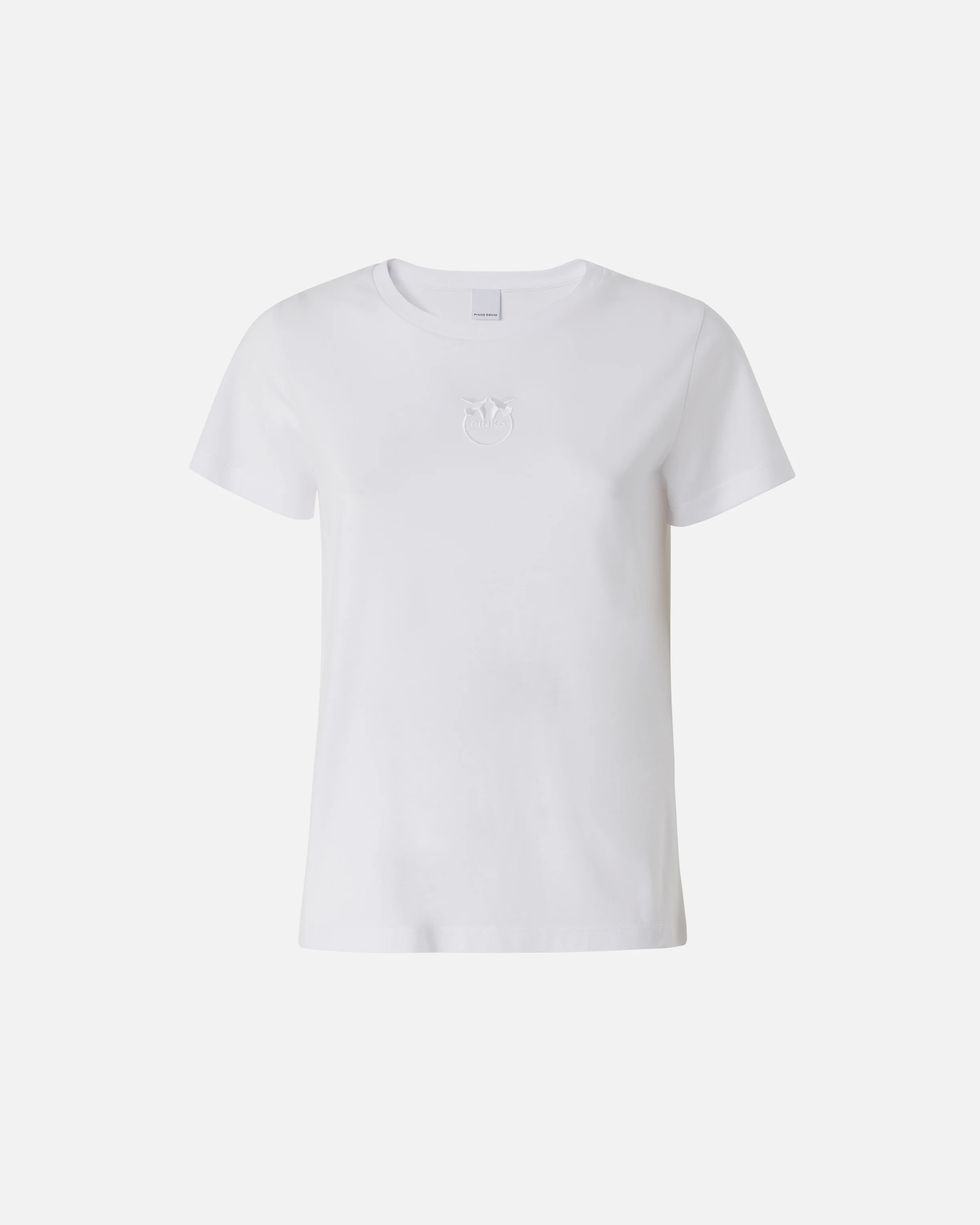 T-shirt à manches courtes et logo brodé | Blanc