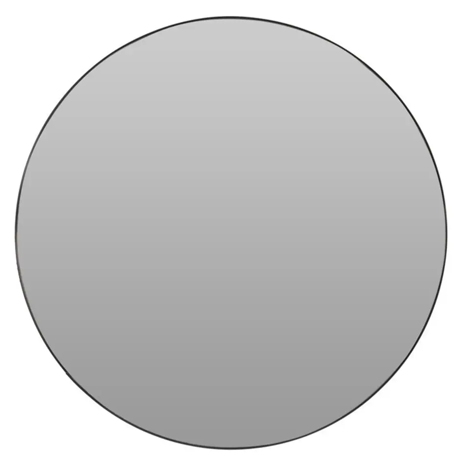 H&S Collection Wandspiegel - metaal - zwart - rond - D55 cm