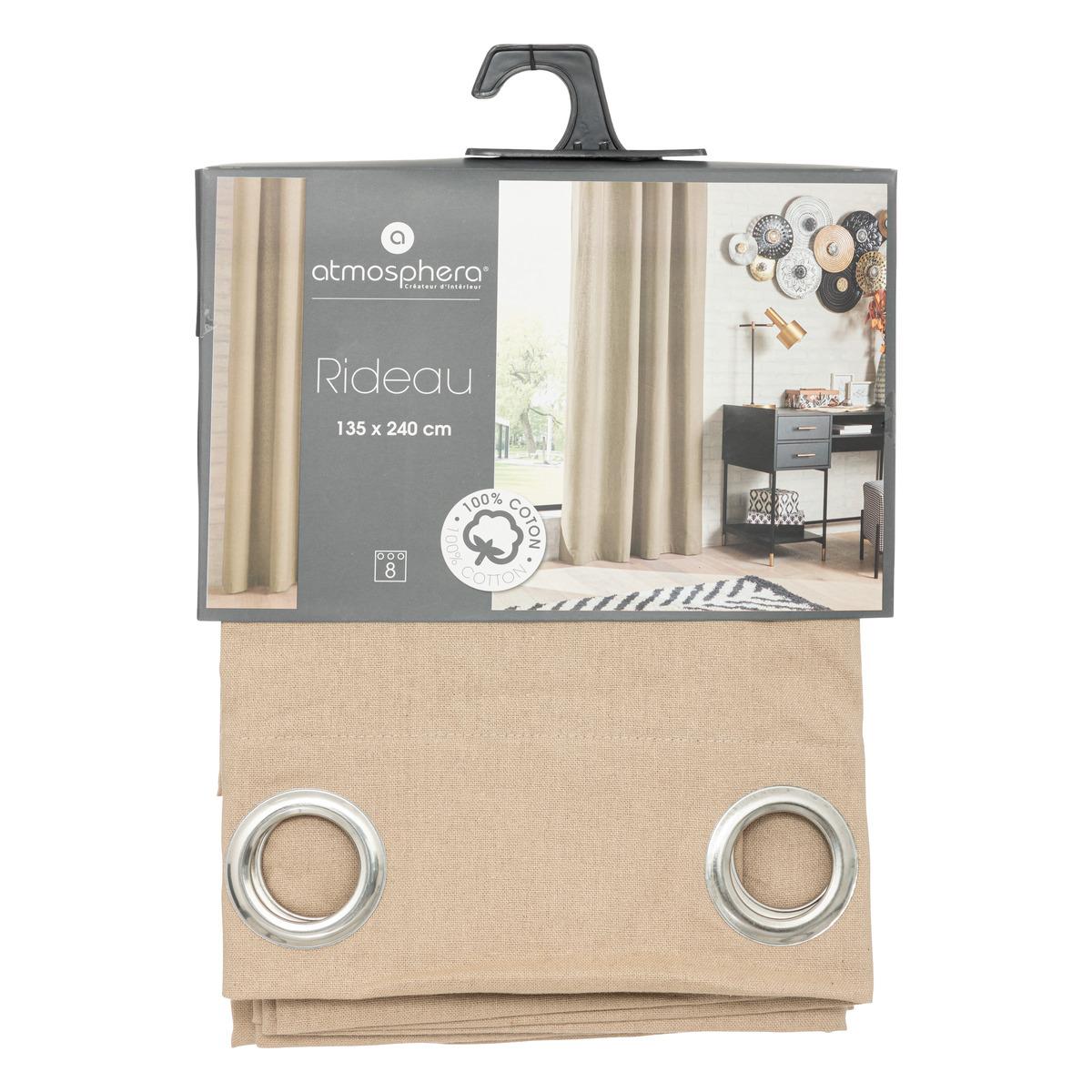 RIDEAU COTON LIN 135X240CM